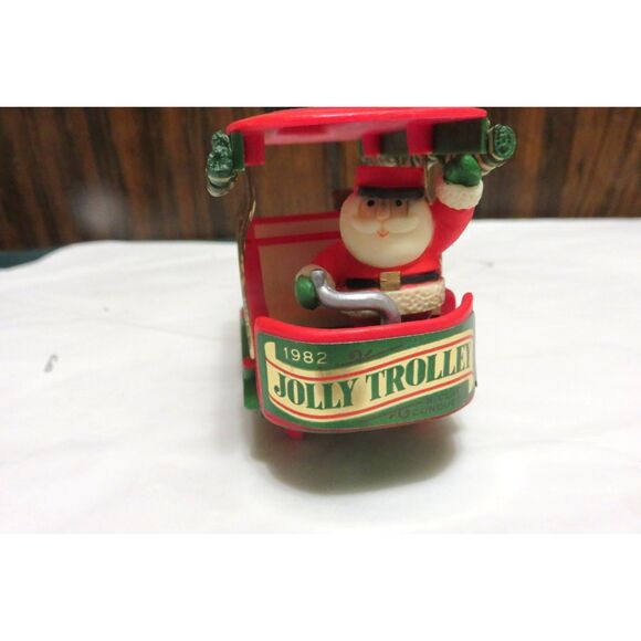 Jolly Trolley Hallmark Christmas ornament 1982 Santa bear on wheels Keepsake - Picture 2 of 5